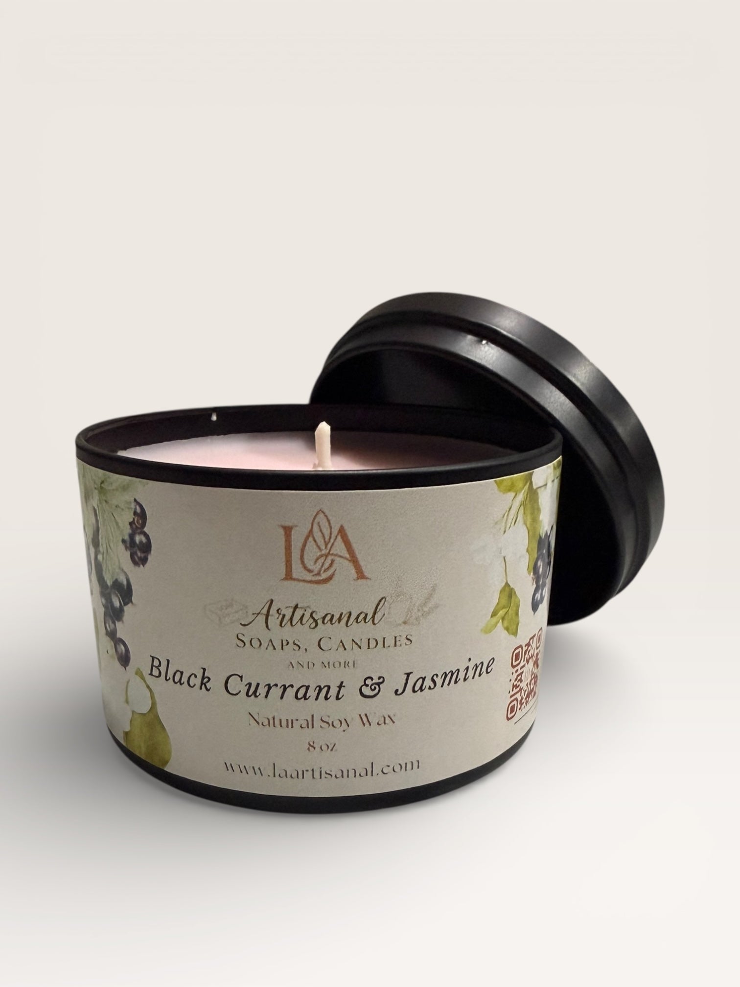 Black Currant &amp; Jasmine Handmade Candle: Sensual and Sophisticated Aroma