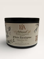 White Eucalyptus Handmade Candle: Mental Clarity and Spa Freshness