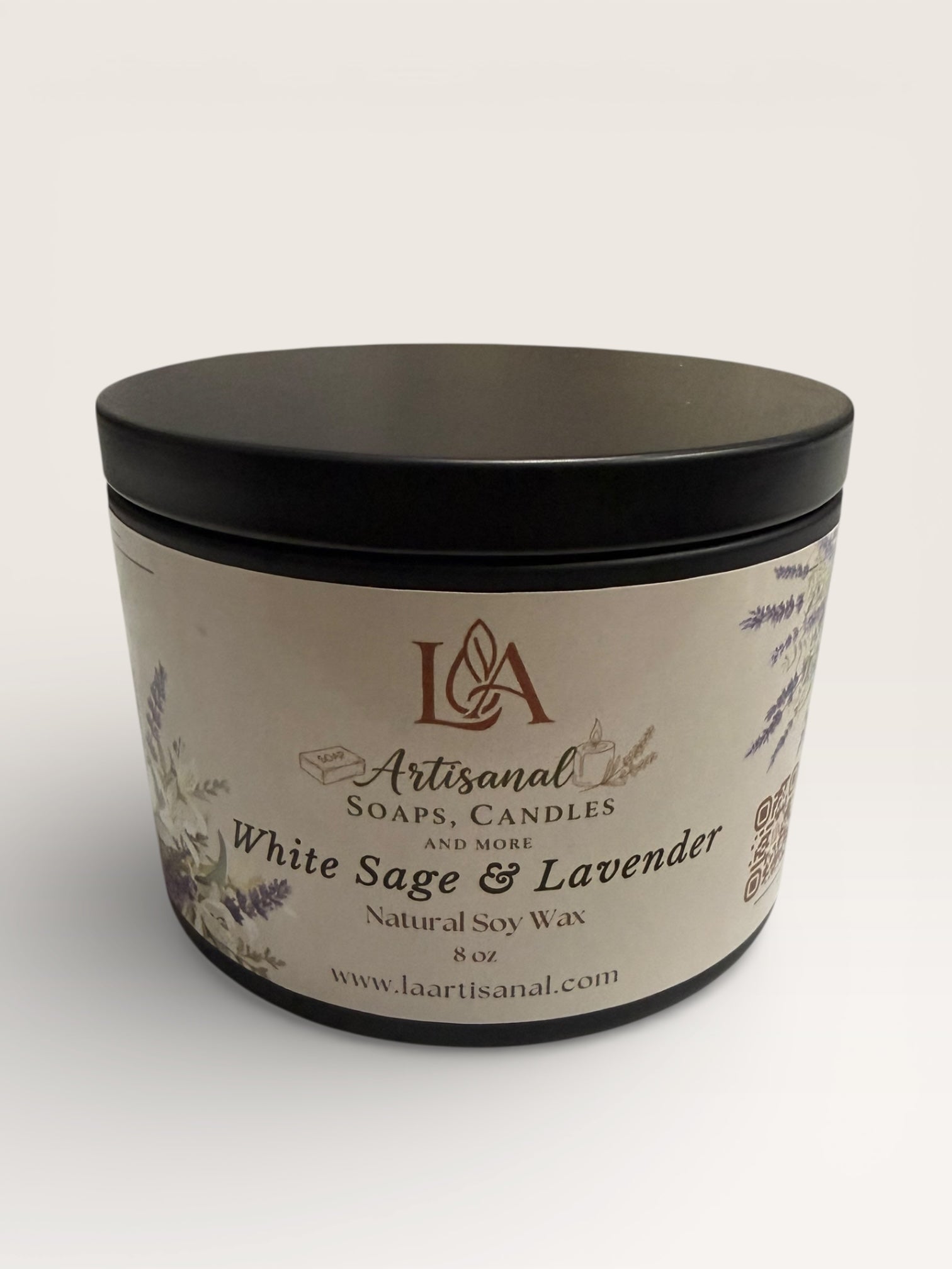 Vela Artesanal White Sage & Lavender: Purificación y Relajación Profunda