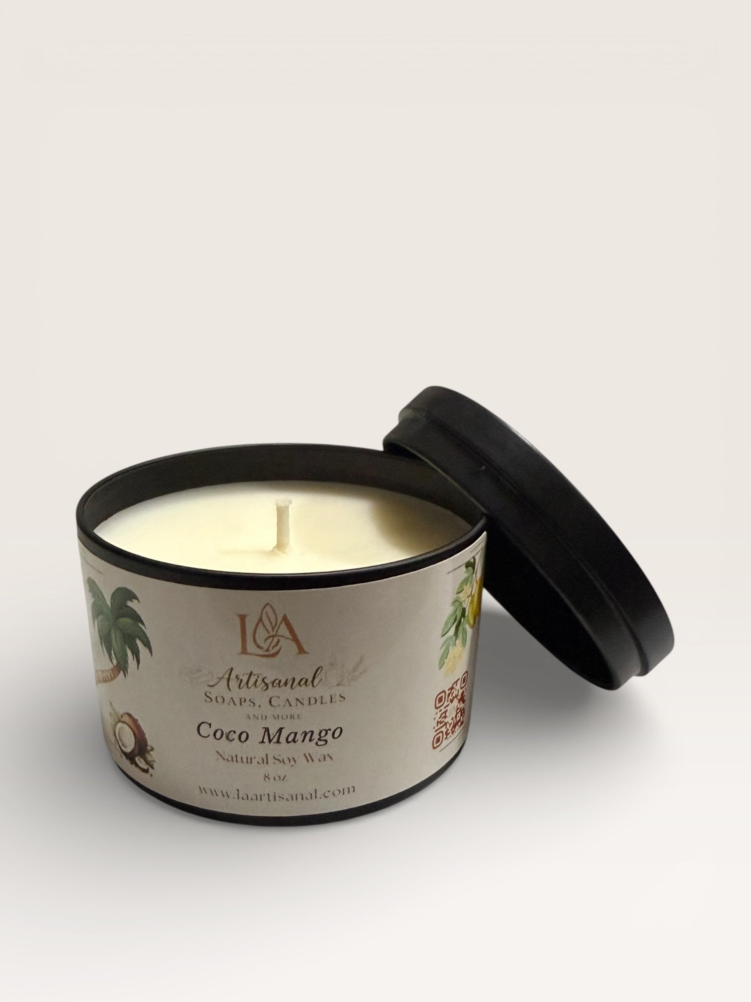 Vela Artesanal de Coco Mango: Energía Tropical y Calma Natural