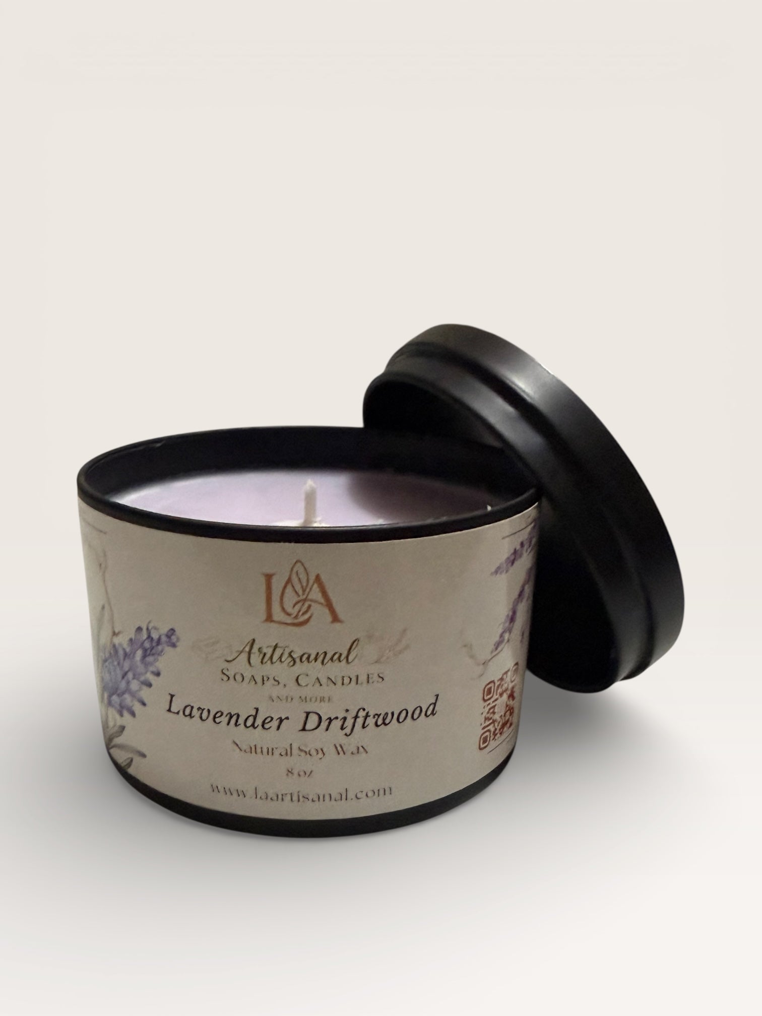 Vela Artesanal Lavender Driftwood: Lavanda Amaderada y Marina
