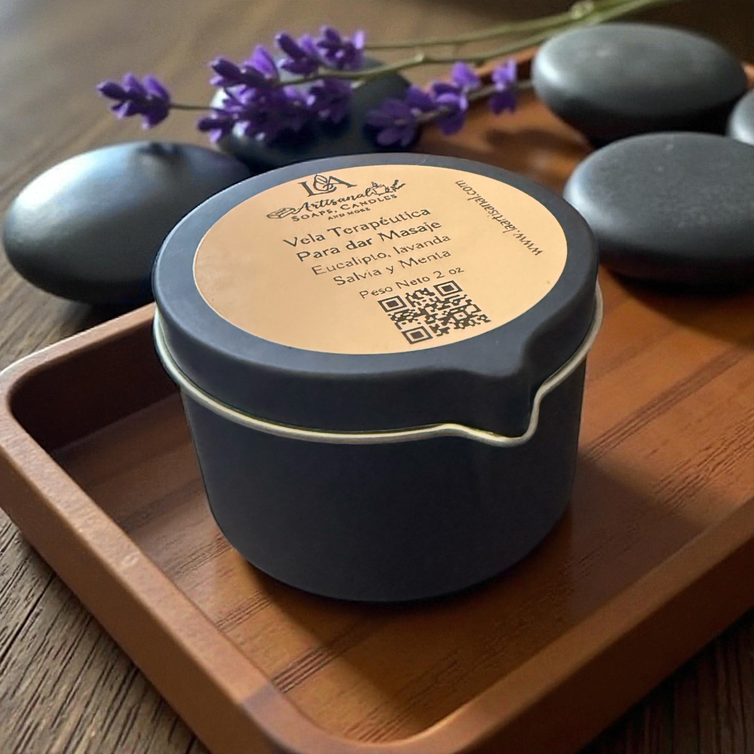 Vela Terapeutica para Masaje (Lavanda, Salvia, Eucalipto, Menta)