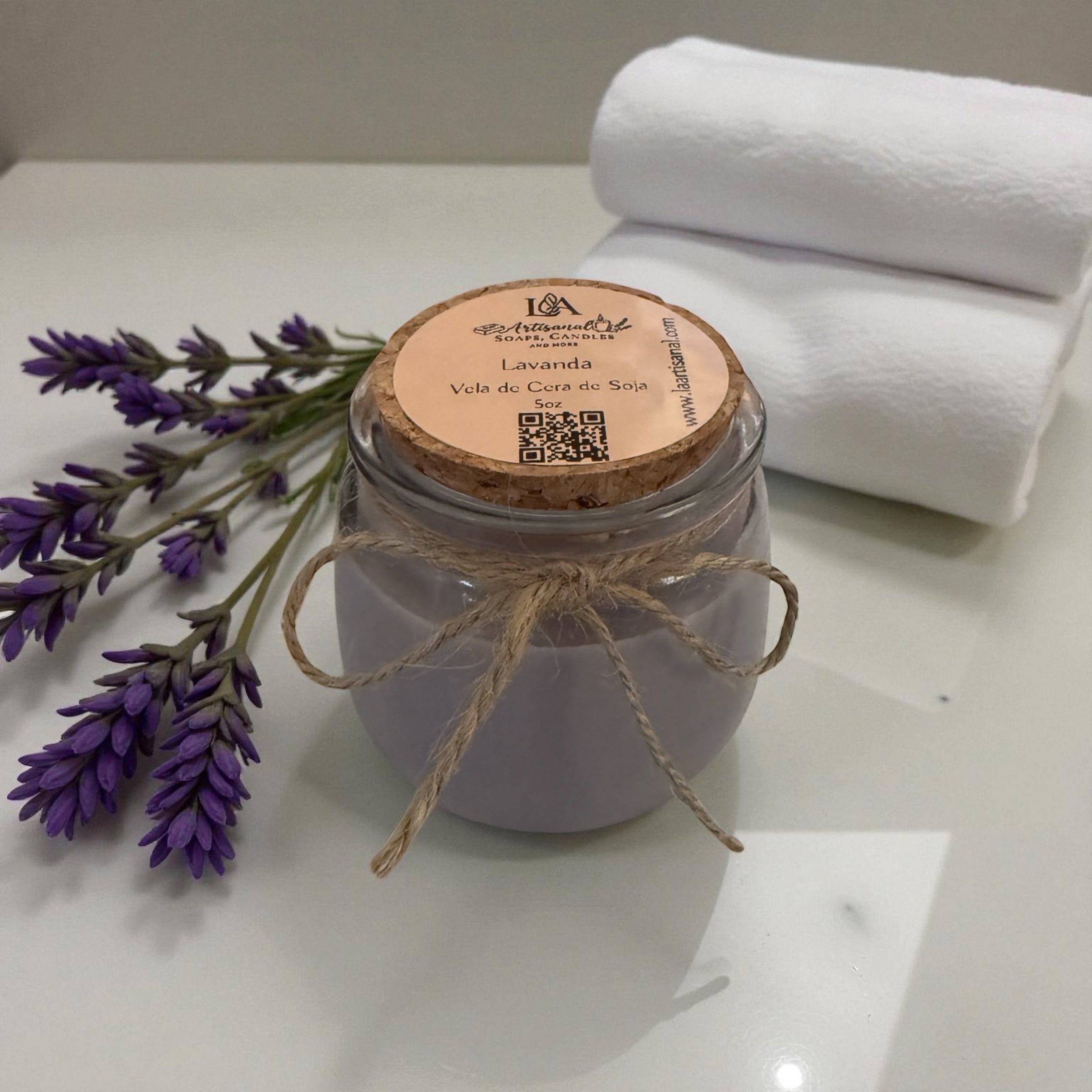 Vela Aromática de Lavanda — Calma y Serenidad (5 oz)