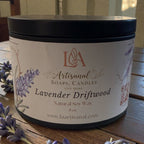 Lavender Driftwood Handmade Candle: Woody and Marine Lavender 
