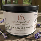 Handmade White Sage &amp; Lavender Candle: Purification and Deep Relaxation