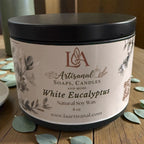 White Eucalyptus Handmade Candle: Mental Clarity and Spa Freshness